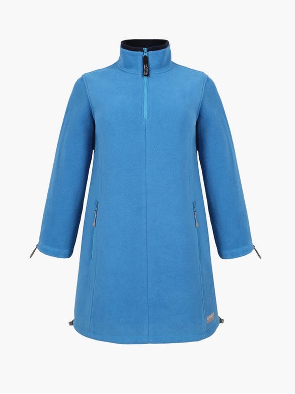 Sandy Liang Lamb Fleece Mini Long Sleeve Bright Blue Zip-Front Dress